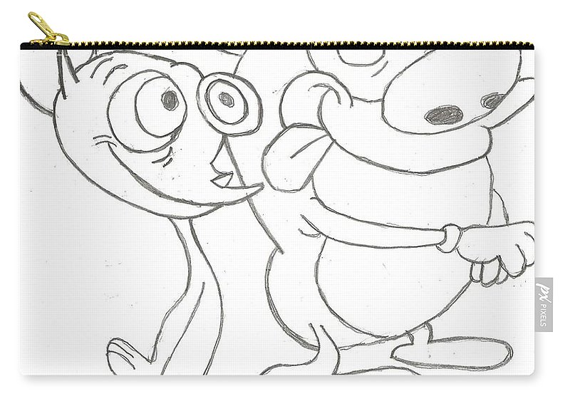 800x570 ren and stimpy pencil line drawing carry all pouch for sale - Carry Drawing