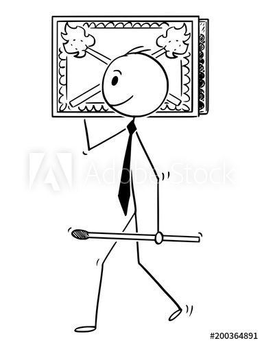 382x500 Cartoon Stick Man Drawing Conceptual Illustration Of Businessman - Carry Drawing