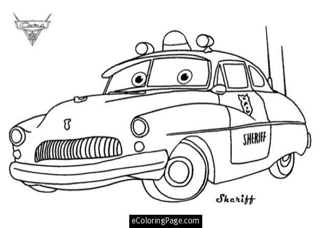 650x447 cars printable coloring pages cars, the sheriff coloring - Cars 2 Drawing