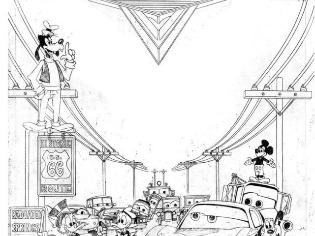 640x480 Drawing Of A Cartoon Pencil Disney Cartoon Pencil Drawings Cars - Cars Disney Drawing