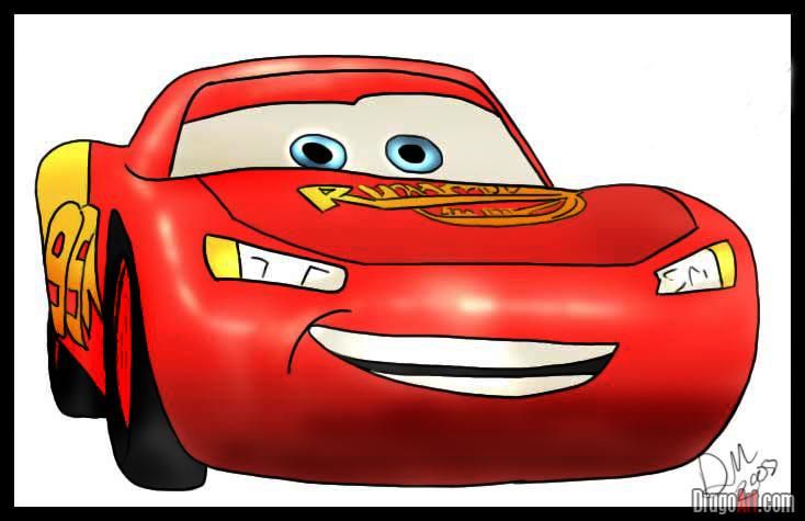 734x475 How To Draw Cars Lightning Mcqueen Tutorial - Cars Disney Drawing