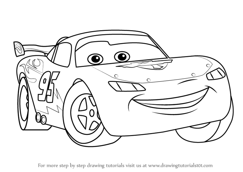 800x565 How To Draw Lightning Mcqueen From Cars Step - Cars Movie Drawing