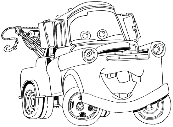 550x406 how to draw tow mater from disney cars movie coloring pages - Cars Movie Drawing