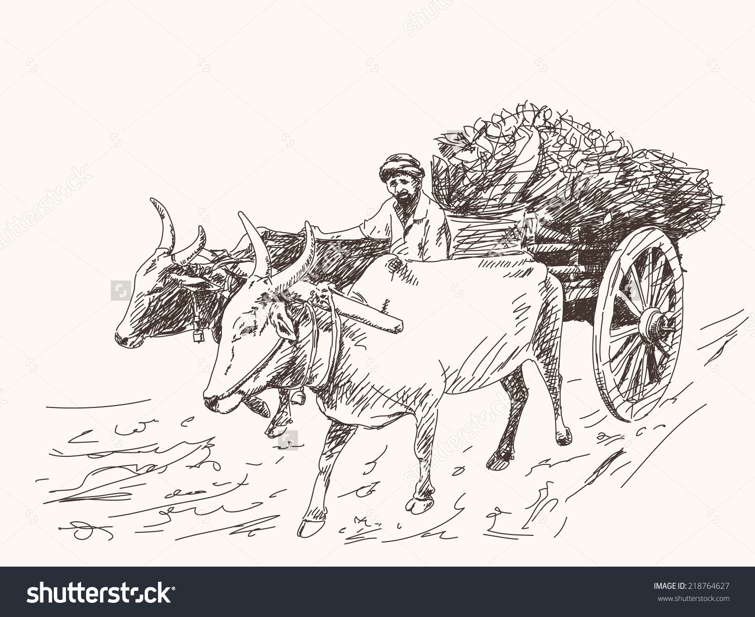 Повозка с мулом иллюстрация