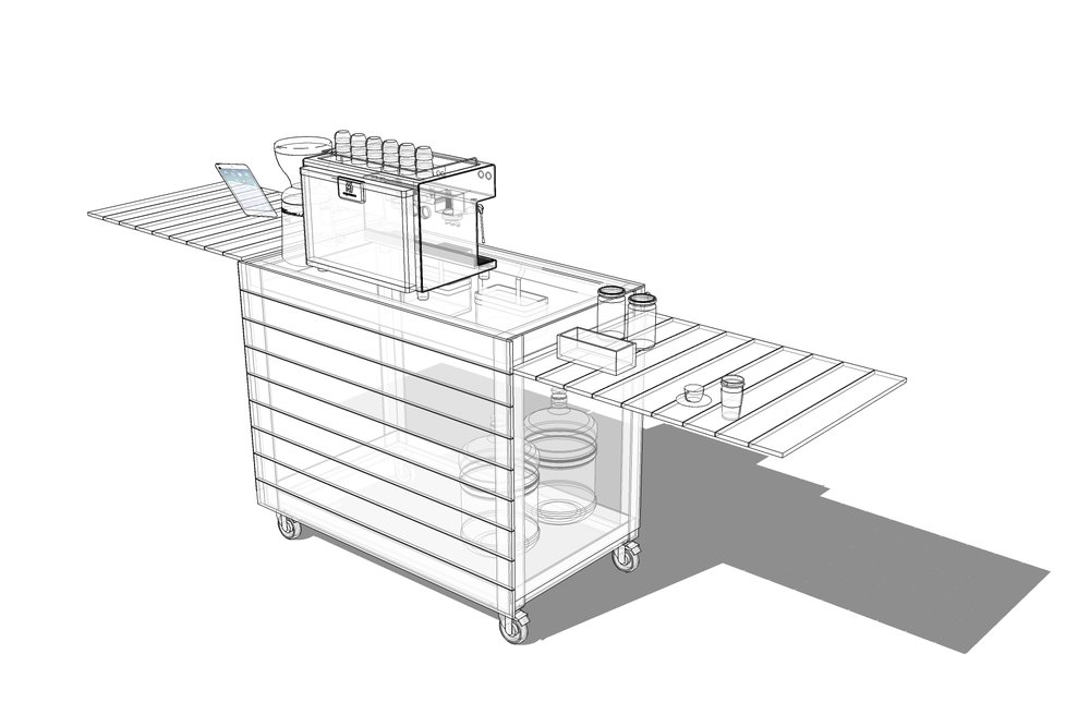 1000x644 coffee cart plans and consultation welcome coffee cart - Cart Drawing