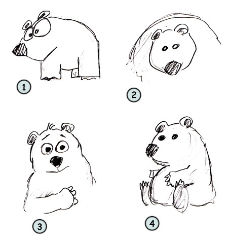 450x475 Drawing A Cartoon Polar Bear - Cartoon Bear Drawing
