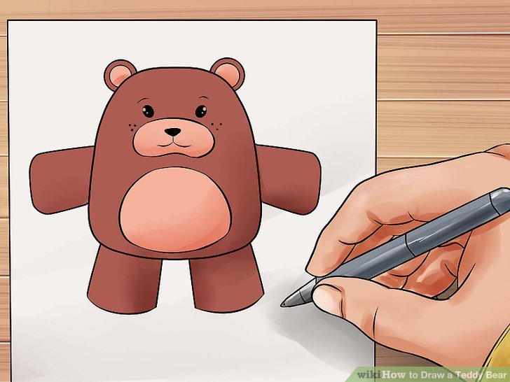 728x546 Easy Ways To Draw A Teddy Bear - Cartoon Bear Drawing