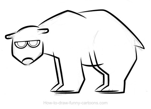 500x360 Polar Bear Drawings - Cartoon Bear Drawing