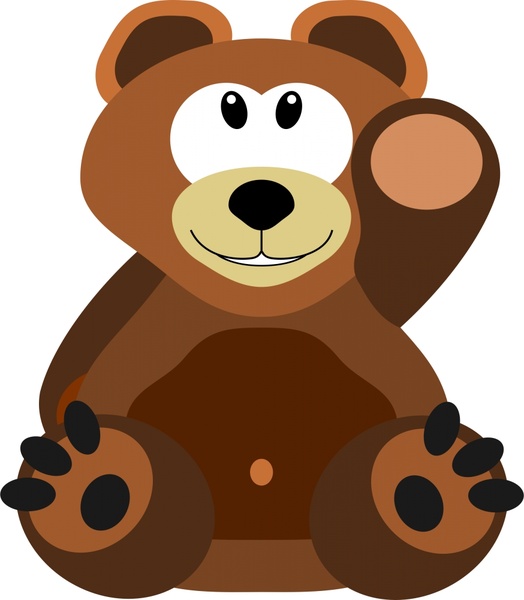 524x600 Cute Teddy Bear Drawing In Cartoon Style Free Vector In Open - Cartoon Bear Drawing