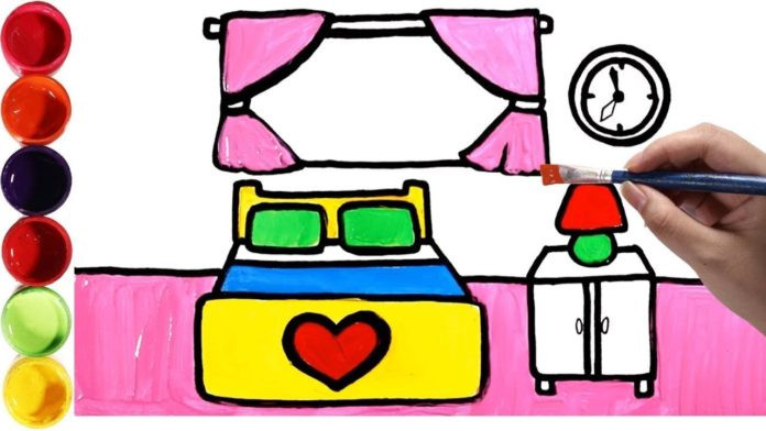 696x392 How To Draw A Bed Drawing A Cartoon Bed Diagram Alimy Us - Cartoon Bed Drawing