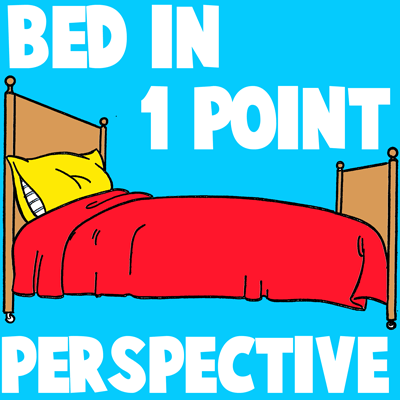 400x400 How To Draw Cartoon Beds In One Point Perspective - Cartoon Bed Drawing