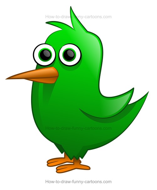 500x605 How To Draw A Cartoon Bird - Cartoon Bird Drawing