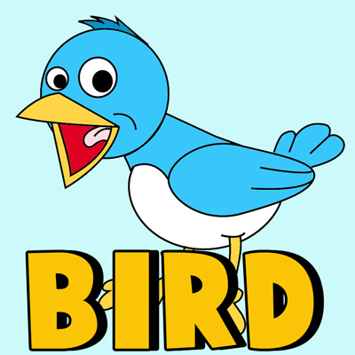 400x400 How To Draw Cartoon Birds With Easy Step - Cartoon Bird Drawing