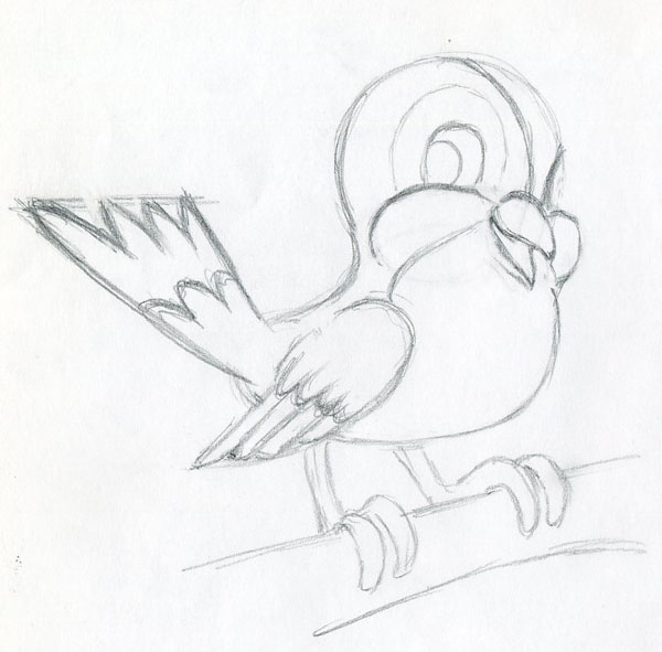 600x591 Learn To Draw Cartoon Bird Very Simple, In Few Easy St - Cartoon Bird Drawing
