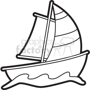 300x300 Cartoon Sailboat Clipart Royalty Free Clipart - Cartoon Boat Drawing