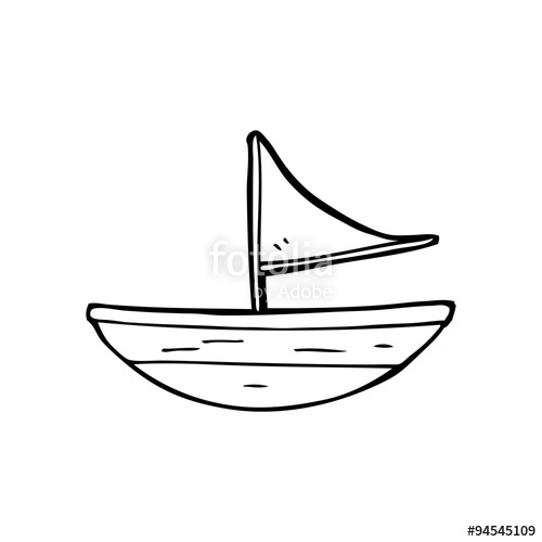 500x500 Line Drawing Cartoon Boat Stock Image And Royalty Free Vector - Cartoon Boat Drawing