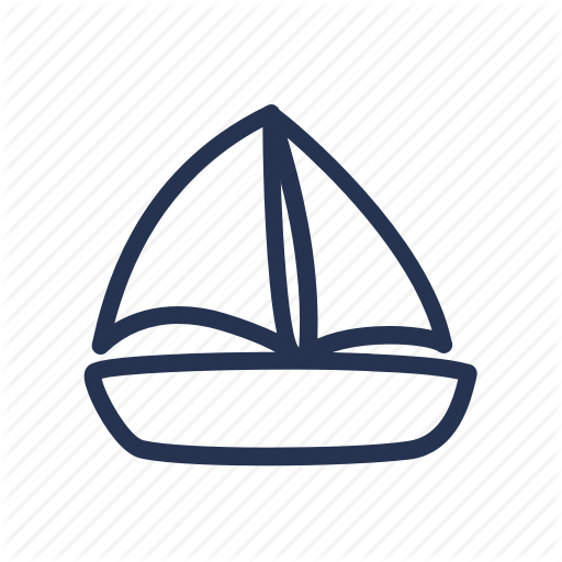 512x512 boat, cartoon, doodle, drawing, yacht icon - Cartoon Boat Drawing