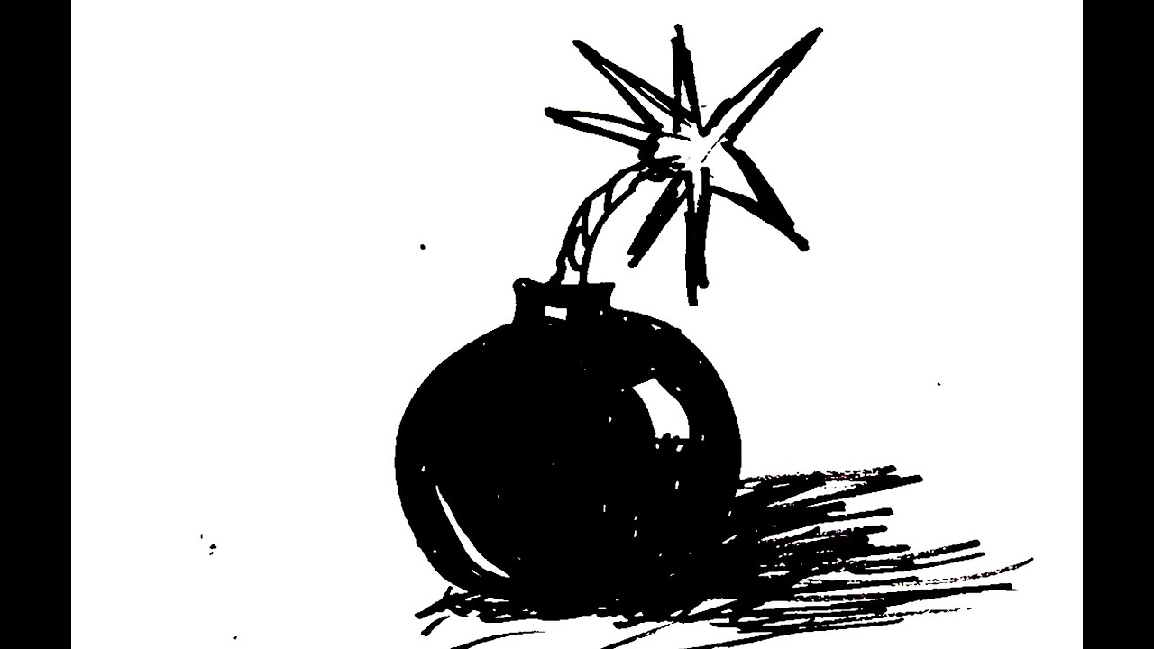 1280x720 How To Draw Cartoon Bomb - Cartoon Bomb Drawing