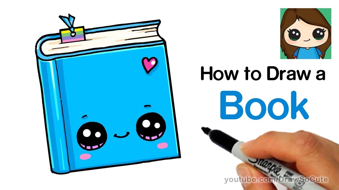 1280x720 How To Draw A Book Easy Cute Back To School Supplies - Cartoon Book Drawing