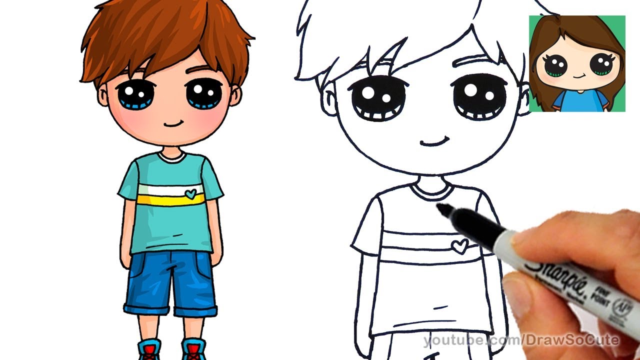 1280x720 How To Draw A Cute Boy Easy - Cartoon Boy Drawing