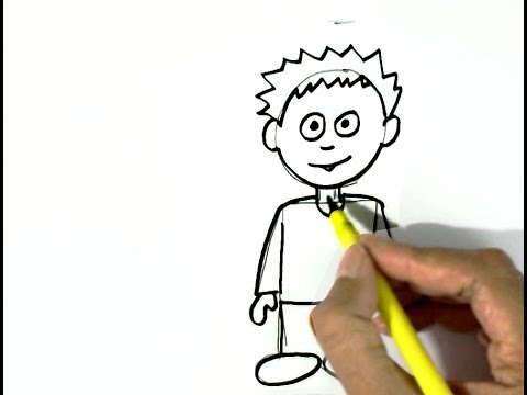 480x360 How To Draw A Cartoon Boy Easy Steps For Children, Kids, Beginners - Cartoon Boy Drawing