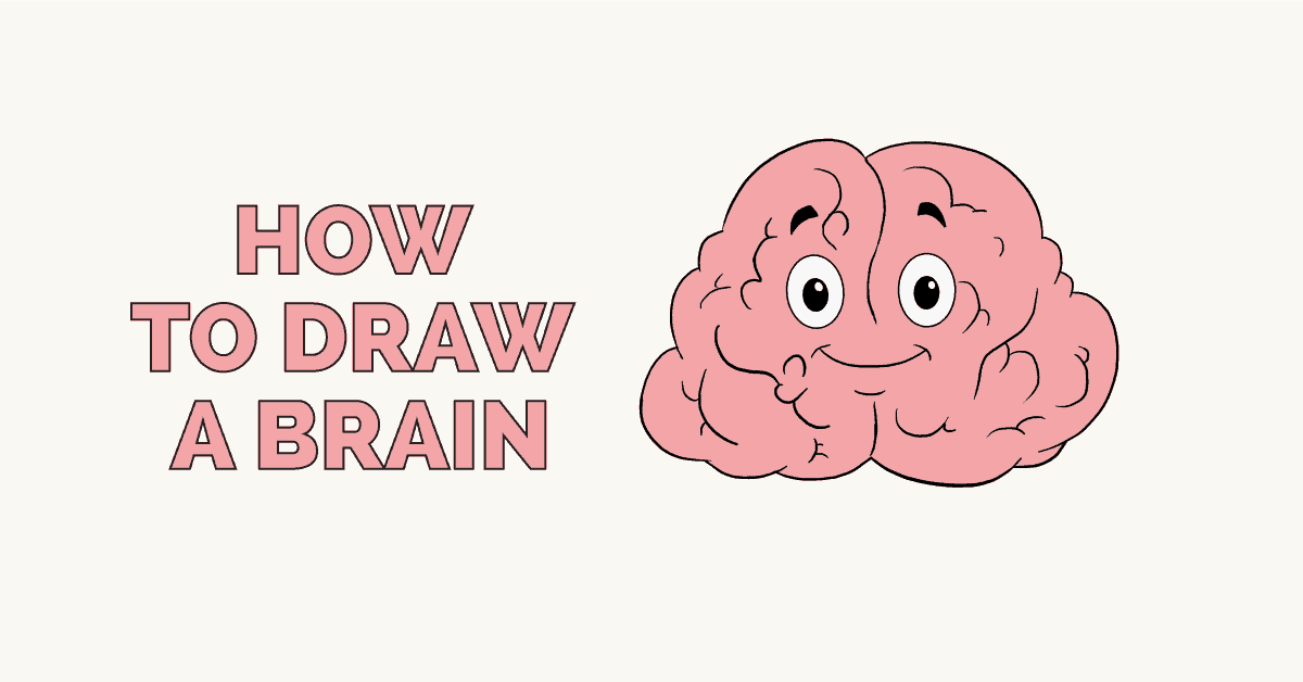 1200x628 How To Draw A Brain - Cartoon Brain Drawing