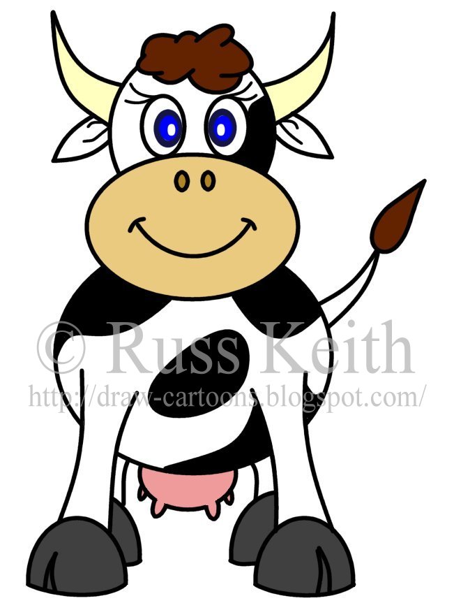 651x873 How To Draw Cartoons Cow - Cartoon Bull Drawing