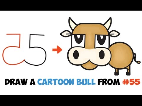 480x360 How To Draw A Cartoon Bull Or Cow Easy Step - Cartoon Bull Drawing