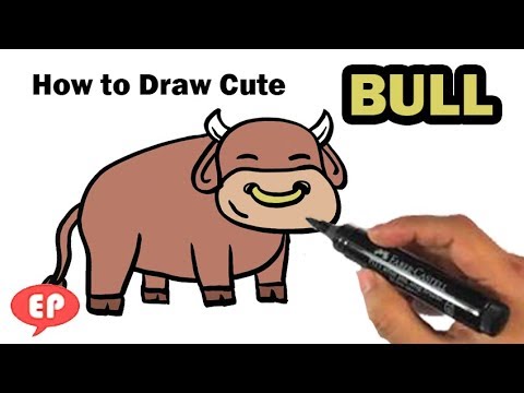 480x360 How To Draw A Cute Bull - Cartoon Bull Drawing