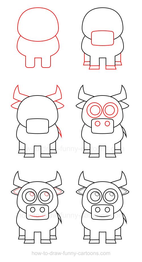 500x919 How To Draw A Bull In How To Draw Drawings, Cartoon - Cartoon Bull Drawing