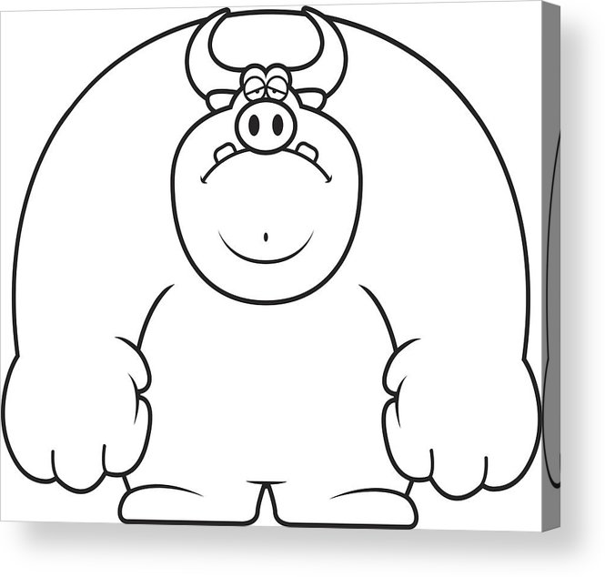 665x634 Sad Cartoon Bull Acrylic Print - Cartoon Bull Drawing