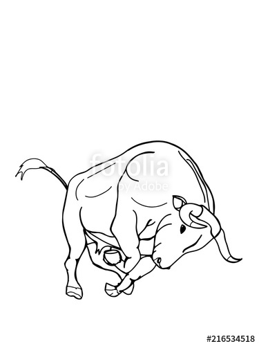375x500 Bull Illustration Cartoon Drawing Stock Photo And Royalty Free - Cartoon Bull Drawing