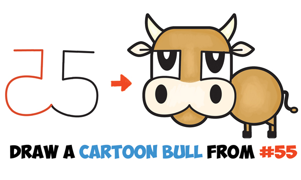 600x359 How To Draw A Cartoon Bull Archives - Cartoon Bull Drawing