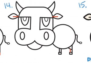 300x210 Bull Drawing Easy How To Draw A Cartoon Bull Cow From Numbers - Cartoon Bull Drawing