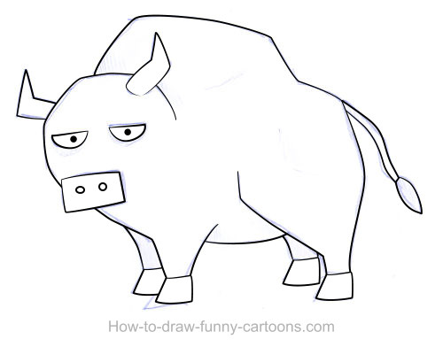 500x392 Bull Drawings - Cartoon Bull Drawing