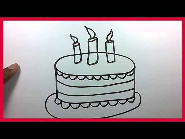 640x480 How To Draw A Birthday Cake For Kids - Cartoon Cake Drawing