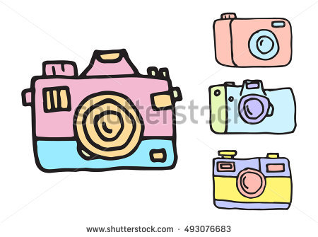 450x335 Cartoon Camera Group With Items - Cartoon Camera Drawing