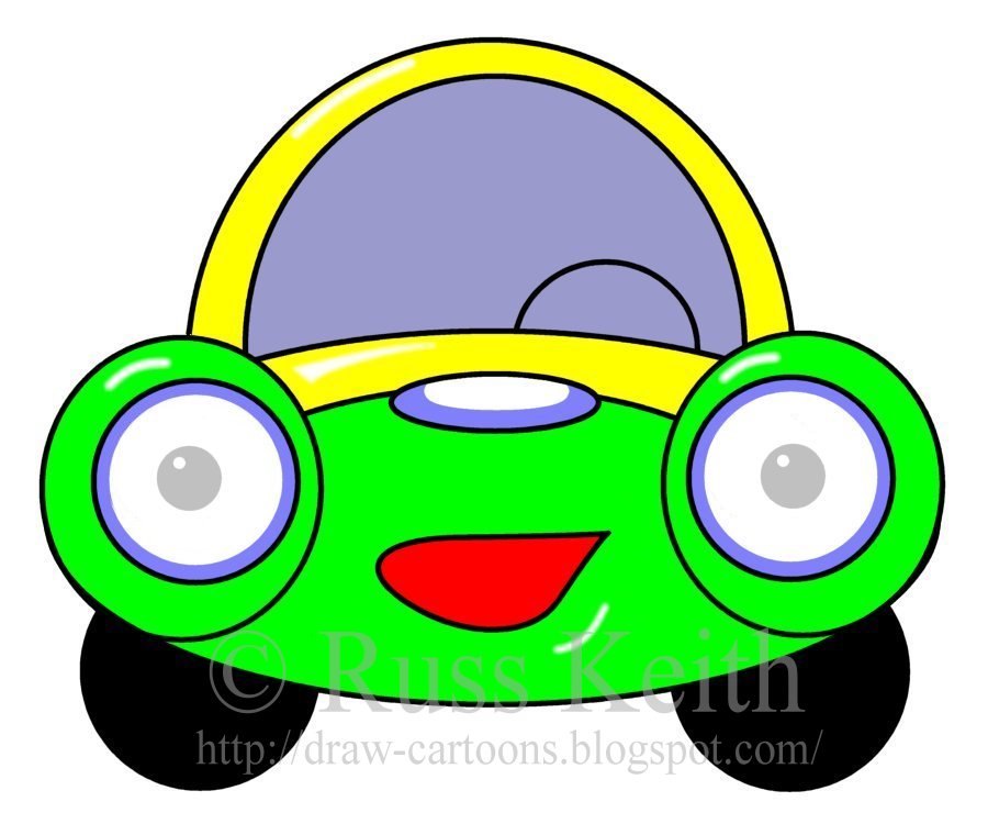 900x750 How To Draw Cartoons Car - Cartoon Car Drawing