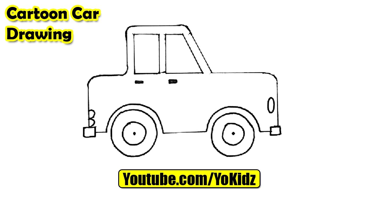 1280x720 How To Draw A Cartoon Car Easy - Cartoon Car Drawing