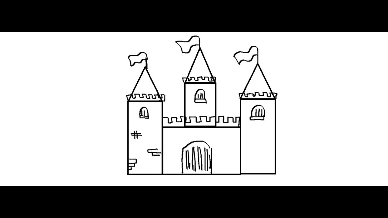 1280x720 Easy Kids Drawing Lessons How To Draw A Cartoon Castle - Cartoon Castle Drawing