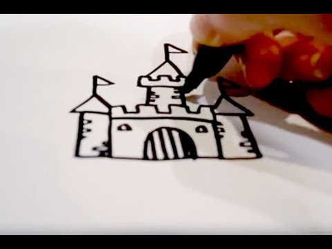 480x360 How To Draw A Cartoon Castle - Cartoon Castle Drawing