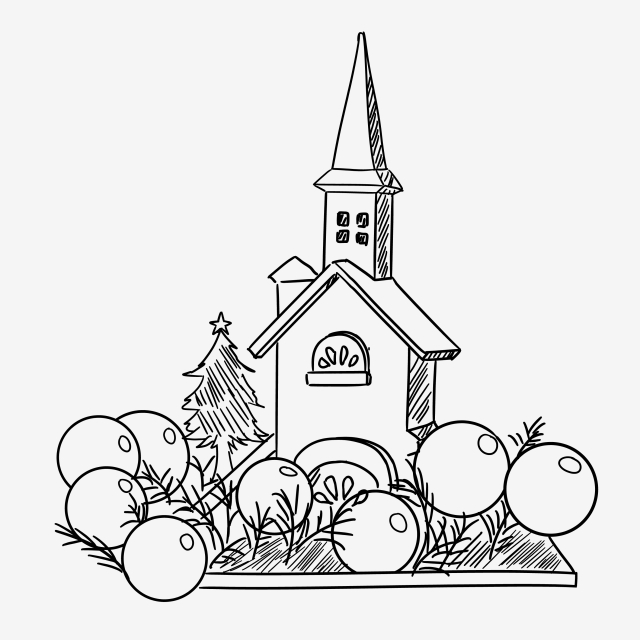 640x640 cartoon festive atmosphere line drawing christmas castle - Cartoon Castle Drawing