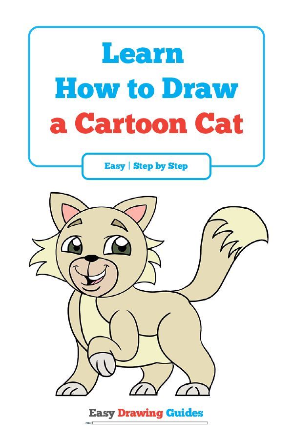 600x900 How To Draw A Cartoon Cat Art For Kids Drawings, Drawing - Cartoon Cat Drawing Tutorial