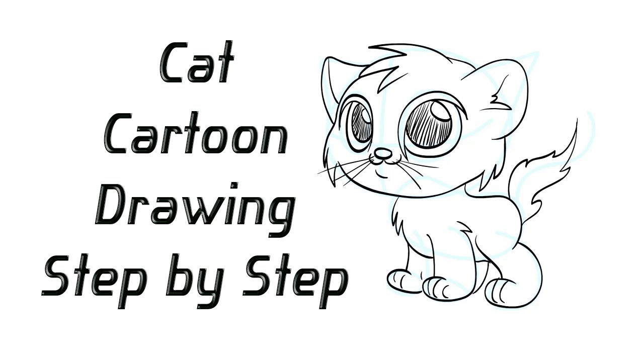 1280x720 How To Draw A Cartoon Cat Step - Cartoon Cat Drawing Tutorial