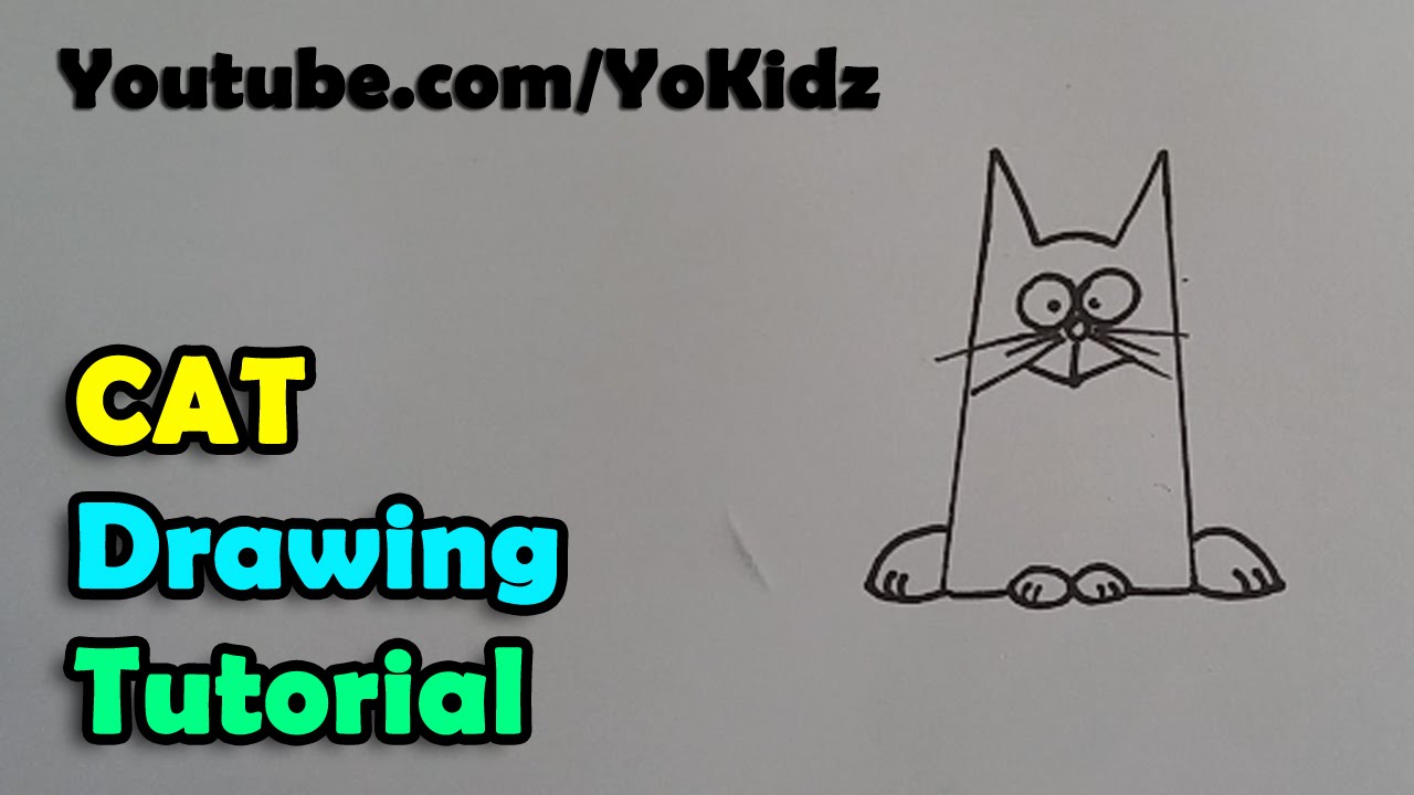 1280x720 How To Draw A Cartoon Cat For Kids Easy And Simple - Cartoon Cat Drawing Tutorial
