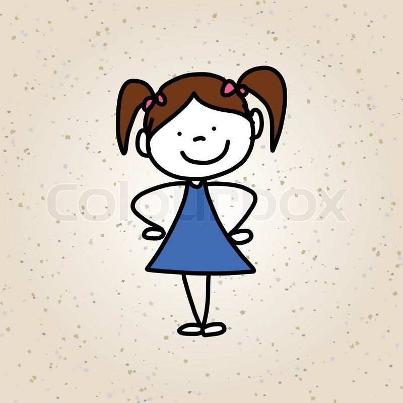 800x800 hand drawing cartoon character happy stock vector colourbox - Cartoon Character Drawing For Kids