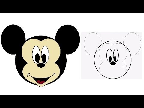 480x360 How To Draw Mickey Mouse How To Draw A Cartoon Face Kids - Cartoon Character Drawing For Kids