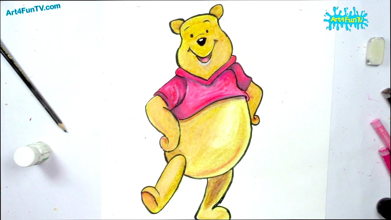 1280x720 How To Draw Winne The Pooh Cartoon Step - Cartoon Characters Drawing Disney