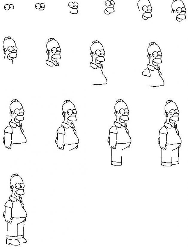 629x832 how to draw cartoon characters step - Cartoon Characters Drawing Step By Step
