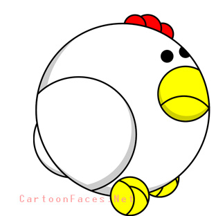 312x312 Circle Cartoon Drawing Of Chicken Cartoon Faces - Cartoon Chicken Drawing